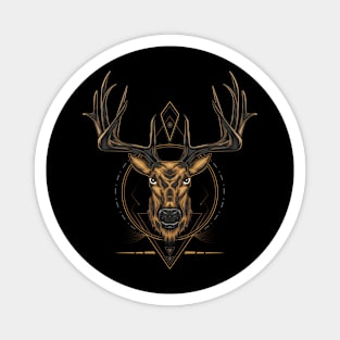 Deer logo illustration with ornament frame Magnet